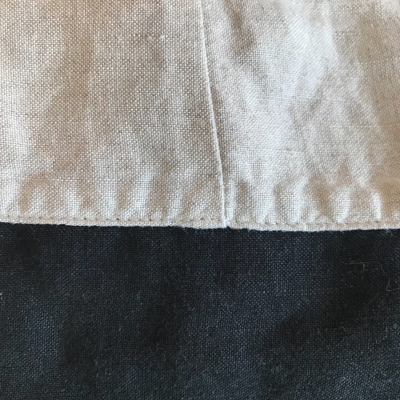 Motherhood Maternity Large Linen Shirt Khaki/Black - Picture 5 of 5